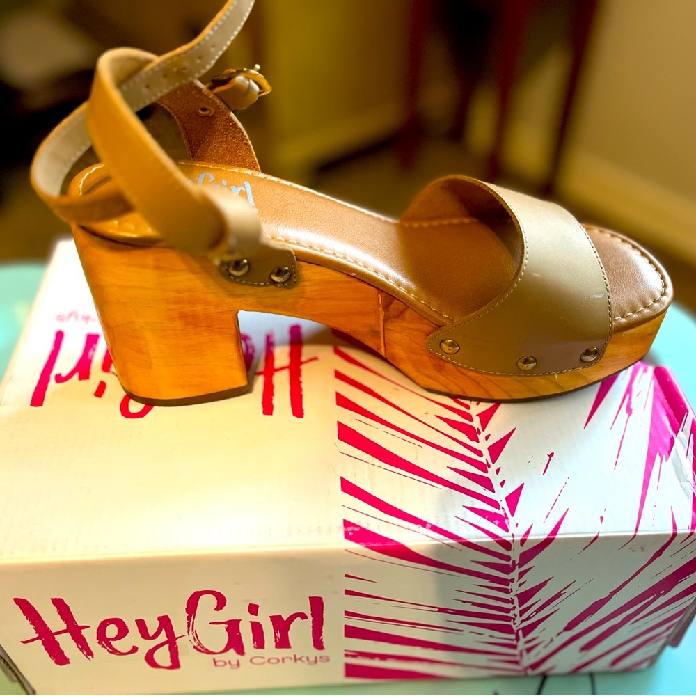 Hey Girl Chunky Wooden Sandals.